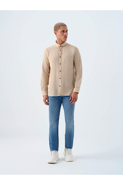 Loft Ανδρικό πουκάμισο Regular Fit Beige Lf2038578