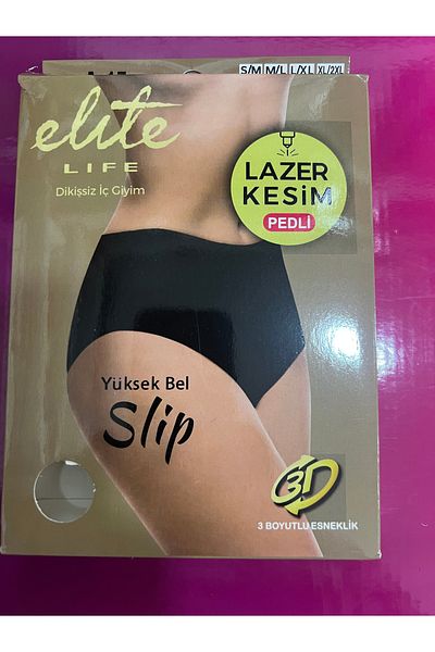 Elit Life Slip din bumbac fără cusături cu talie înaltă tăiat cu laser