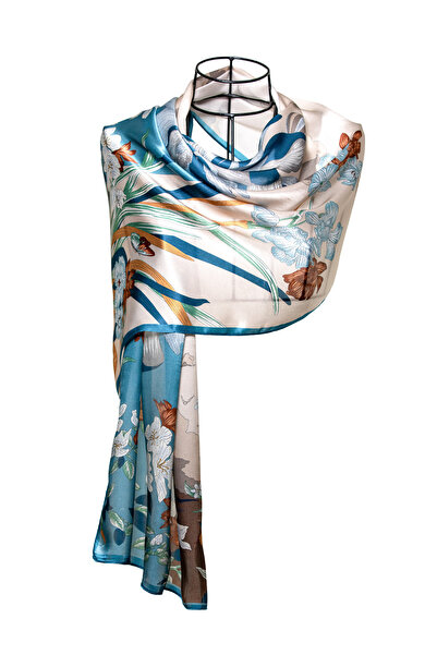 CASHMERE AND SİLK MAWLANA (53X173) Pure Silk Shawl