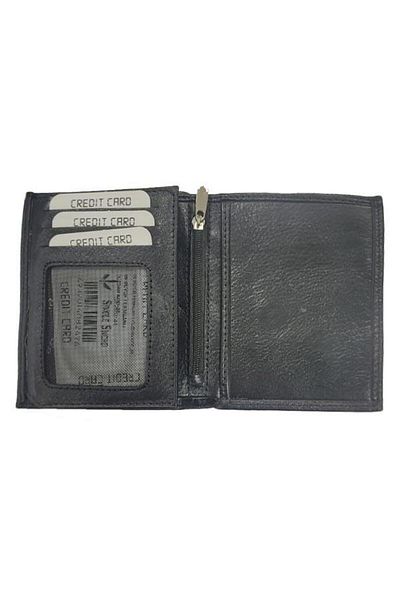SINGLE SWORD Large Size Leather Wallet with Zipper Inside