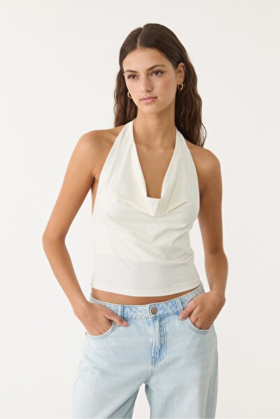 Stradivarius Halter top with cowl neckline