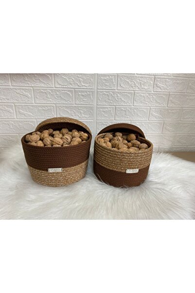 RH GALAXİ TEKSTİL Çok Amaçlı Hasır Kapaklı Sepet Dekoratif & Fonksiyonel | Ce...