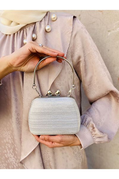 Çanta Trend Stay On Track Laser Femei Metal Mâner de prindere Inimă Clip-on Rochie de Seară Geantă de nuntă