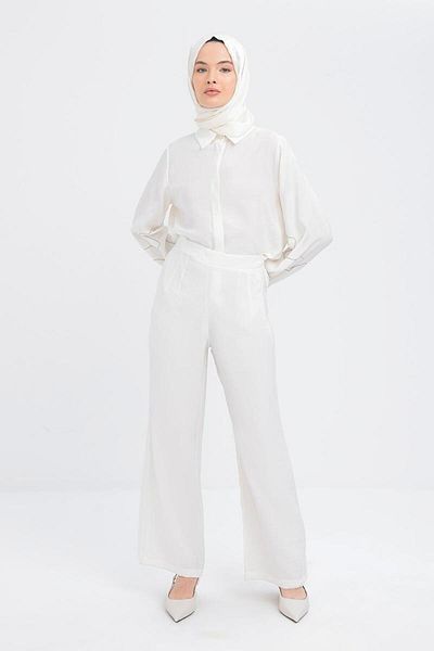 ALLDAY Modal Wide Leg Trousers with Side Zipper S77123A0