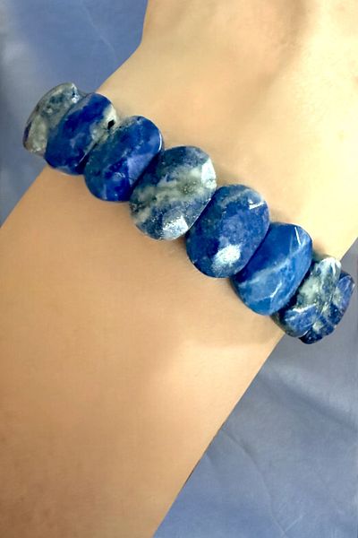 Pinty Design Custom Cut Natural Lapis Lazuli Stone Bracelet
