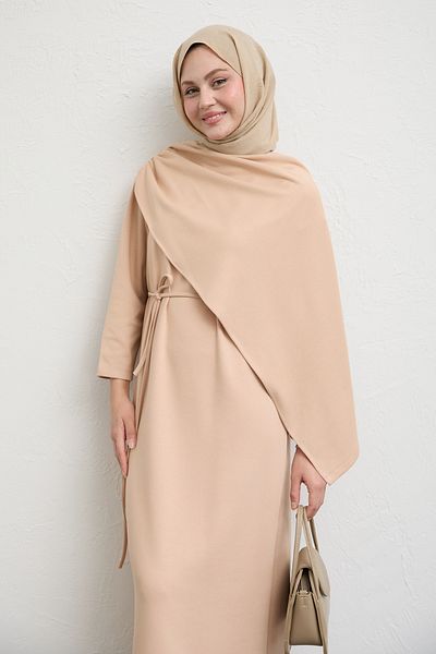 InStyle Rochie modal bej cu detaliu șal