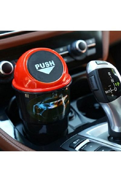 sky Car Interior Trash Can Red