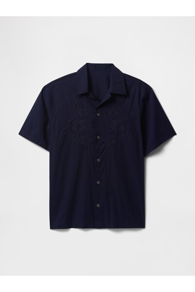 GAP ErkekFisto İşlemeli Poplin Gömlek