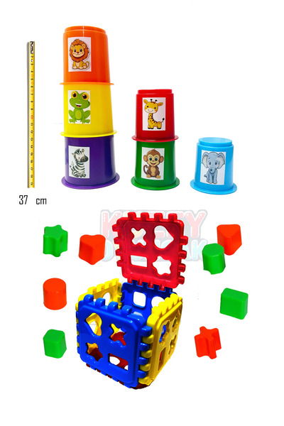 toysnet Bebeğimin Ilk Oyuncakları 2'li Set Eğitici Oyuncak Sevimli Kule Ve Bu...