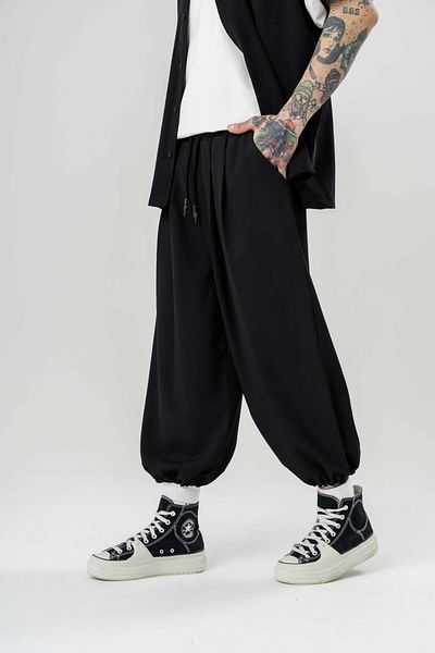 go gang own Kaneuji Short Leg Jogger Pants with Elastic Waist and Legs