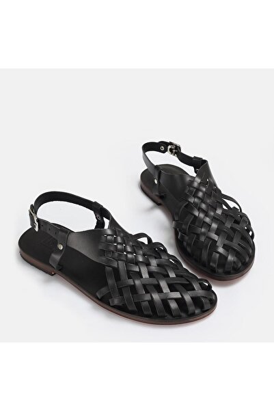 37Numara BÜYÜK NUMARA KADIN BODRUM SANDALET HAKİKİ DERİ 41-42-43-44 SİYAH