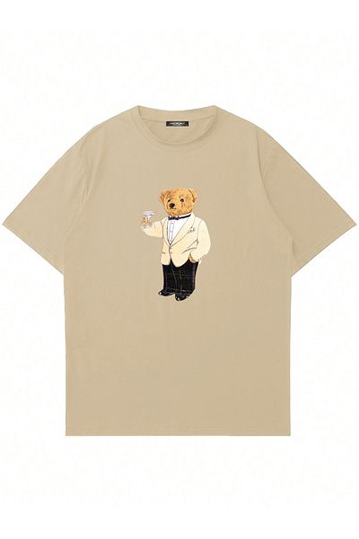 Mad&Calf Μπλουζάκι Unisex Business Teddy με στάμπα με λαιμόκοψη