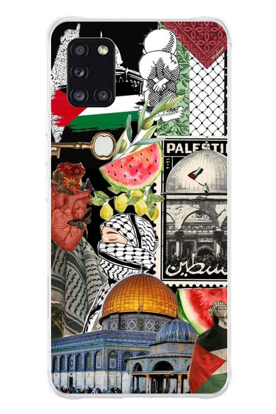 TechTree Samsung Galaxy A31 Compatible Palestine Freedom Collage Clear Silico...