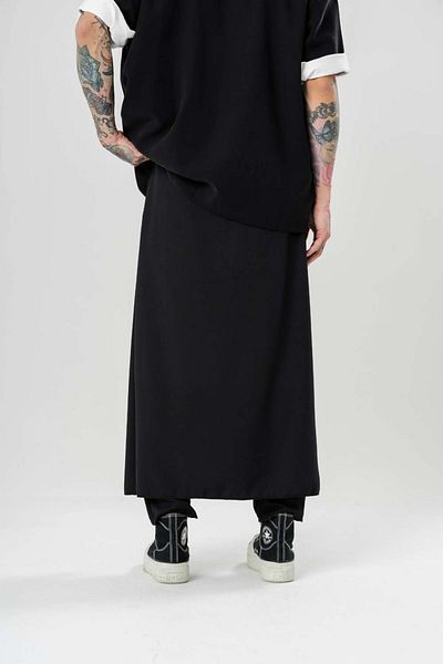 go gang own Miyamoto Waist Elastic Front Back Piece Detailed Trousers