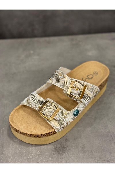 Guja Papuc confortabil ultra confort talpa cu aspect de piatra naturala reglabil