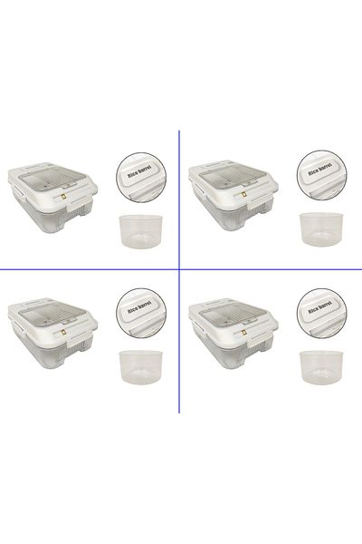 TrentonGCC Transparent Airtight Rice Storage Container with Measuring Cup - Set of 4