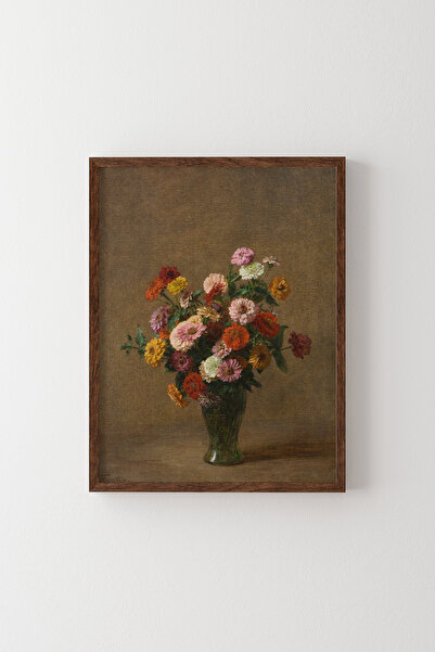 epiqart Zinnias - Wooden Patterned Frame