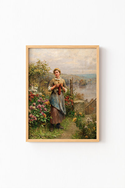 epiqart شابات محبوكة - إطار خشبي منقوش