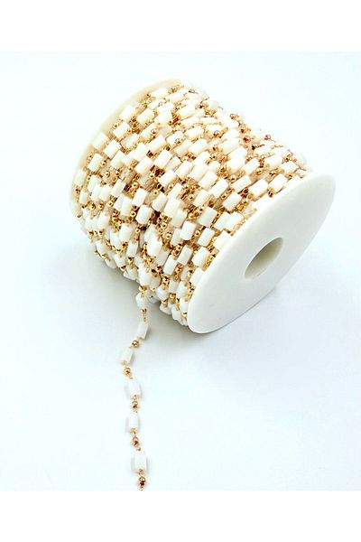 yiğit aksesuar 50cm White Gold Chain Bracelet Necklace Steel Non Tarnish Jewelry Supplies
