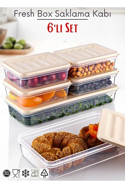 VİZYON Storage Container Set Refrigerator Organizer Set Icebox Organizer