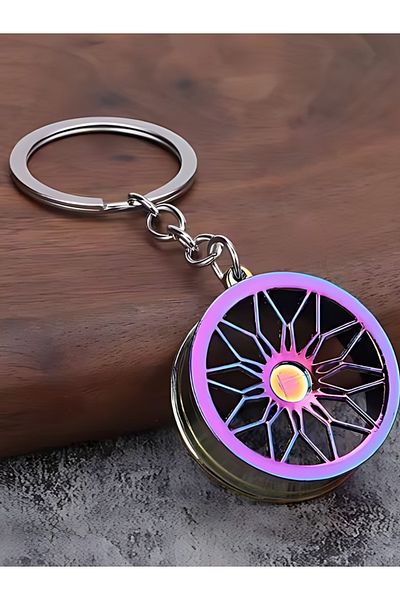 ŞEN AKSESUAR Colorful Wheel Rim Keychain Vehicle Accessory 3D Metal Keychain
