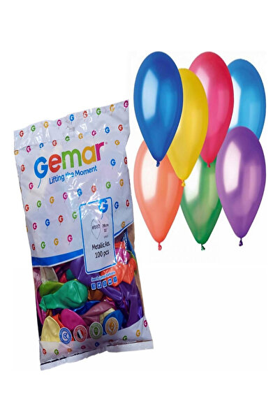 Çemrek Süs Parti بالونات معدنية متعددة الألوان 100 قطعة 12 بوصة جيمار