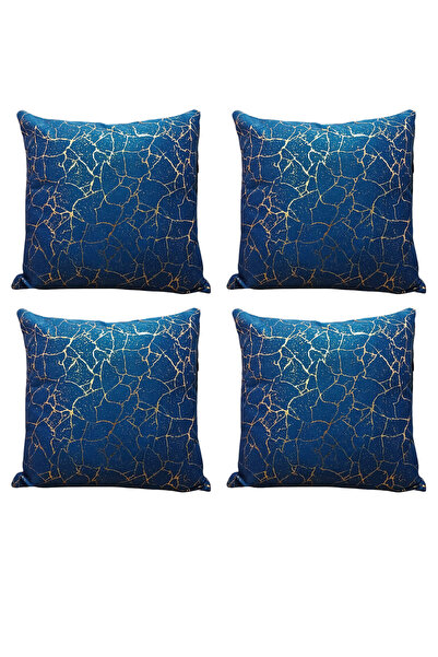 Bumedo Gold Leaf Patterned Soho Fabric 4-Piece Throw Pillow Pillow Case Set -...
