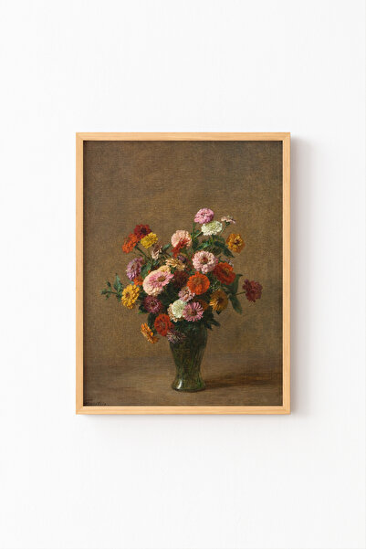 epiqart Zinnias - إطار خشبي منقوش