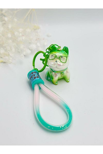 MyladyAccessoriess Green Detailed Glasses and Dog Key