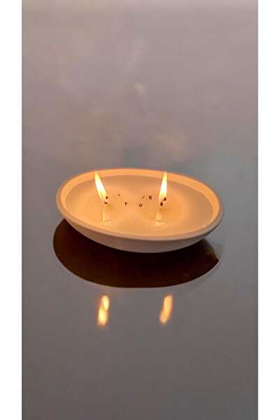 COCOS CANDLES Seni Seviyorum Gizli Mesajlı Taş Mumlukta Lavanta Kokulu %100 D...