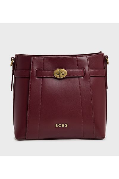 BCBG Wine Logo Detail Shoulder Bag