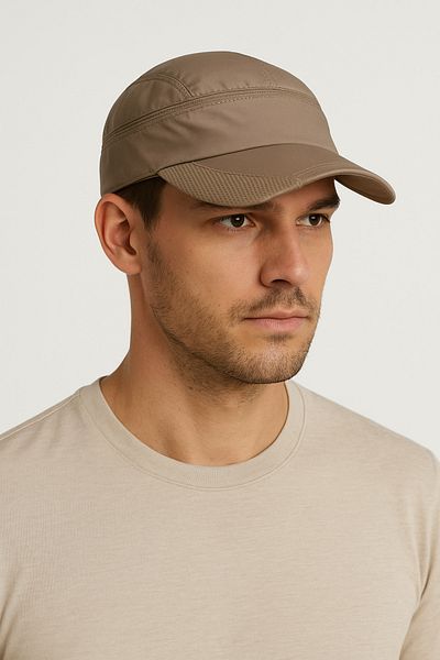 CosmoOutlet Uv Protection Openable Tennis Visor Brown Men's Visor Hat
