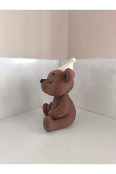 Alwin3d Mum Üfleyen Sevimli Oturan Ayıcık Figür Oyuncak 10cm