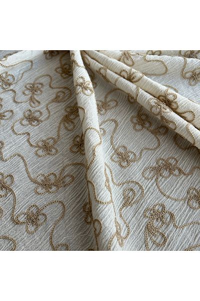 Doray Kumaş Βαμβακερό ύφασμα Crinkle, Floral Brode Κέντημα Κεντημένο DRY 2006
