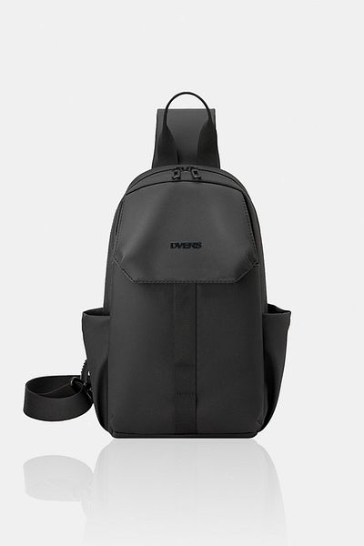 D'VERS Black Water Repellent 8.7-9 Inch Tablet Compatible Black Cross Strap Shoulder and Waist Bag with Zipper Feature