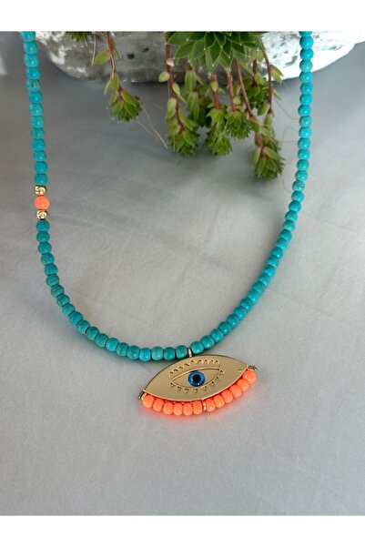 mibrillo اليدوية الفيروز العين الشر العين مفصلة حبة قلادة