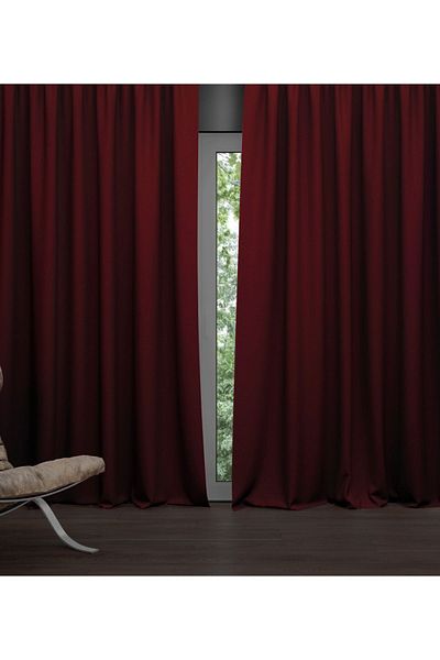 BD beyaz dokuma Claret Red Blackout Light Proof Sunshade Thermal Blackout Curtain