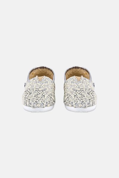Toms Kids Girl Slip On Alpargata Shoes, Silver