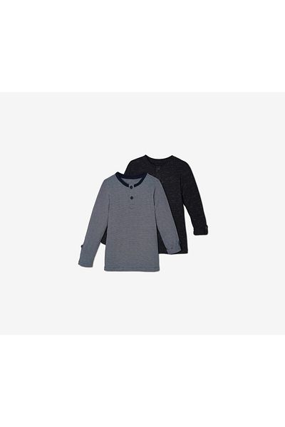 Tchibo Kids Set Of 2 Long Sleeves T-shirt, Grey