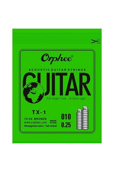 Orphee Tx-1-010 0.10 Thin Mi String Acoustic Guitar
