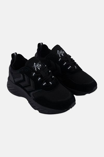 hummel Kids Boy Marathona Reach Lx Tonal Rib Lace Up Outdoor Shoes, Black