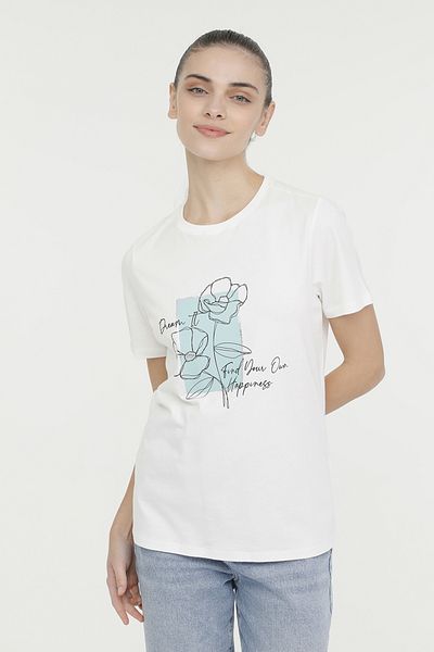 Kinetix WL AMELIA-B 11GFK301 4FX Ecru Women's Short Sleeve T-Shirt