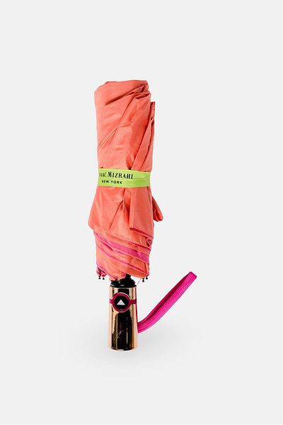 ISAAC MIZRAHI Plain Automatic Umbrella, Coral