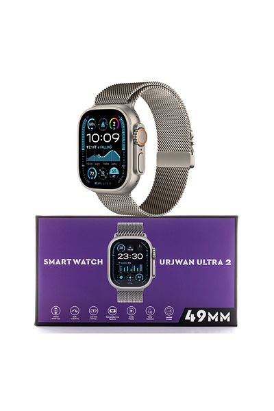 Urjwan Ultra 2 Smartwatch - Silver | Amoled Display, Photo Display Feature, Exclusive App, 3 Premium Straps