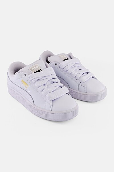 Puma حذاء خارجي برباط من الجلد السويدي للأولاد مقاس XL LTH، أبيض