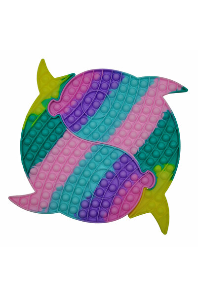 Depox Jucărie antistres, Pop it Grand, model delfin siames, 41 cm, multicolor