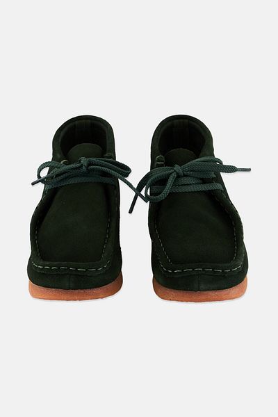 CLARKS Kids Boy Wallabee Lace Up Ankle Boots, Green