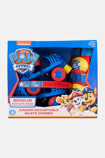 PAW PATROL Junior Adjustable Skate With Knee And Elbow Pad Set, Multi Color