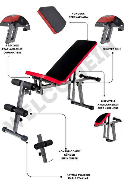 welcomein Ev ve Spor Salonlarına Uygun Çok Fonksiyonlu Katlanabilir Ağırlık V...