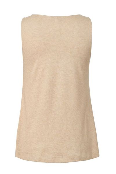 Tchibo Women V Neck Sleeveless Plain Top, Beige
